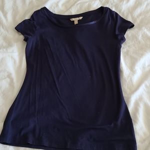 Navy blue short-sleeved top